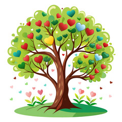 vector illustration of a heart with tree