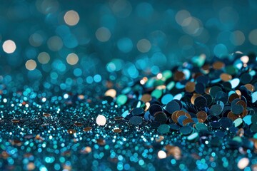 Teal, Turquoise, And Aqua Glitter Background Texture, Perfect For Celebrations