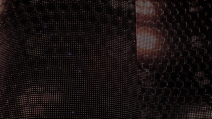 Large wave of data particles. Futuristic neon glowing surface