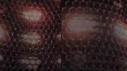 Big data wave of particles. Futuristic neon glowing surface