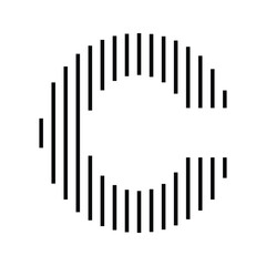 Letter C Logo with Abstract Line Pattern