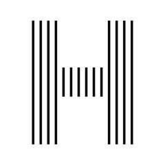 Letter H Logo with Abstract Line Pattern