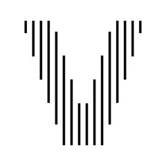 Letter V Logo with Abstract Line Pattern
