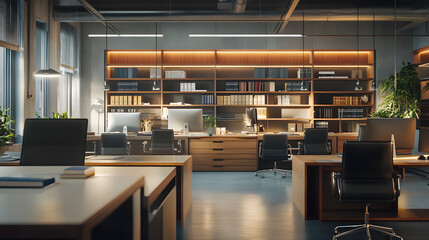 Open plan office working space modern offices collaboration technology hub