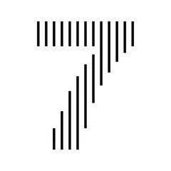 Number 7 with Abstract Line Pattern