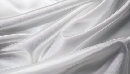 White rippled satin silk fabric. background texture