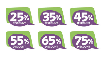set of sale labels for discount 