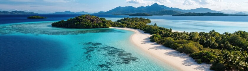 Remote islands, vibrant isolation, pristine beaches, serene getaways