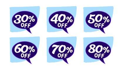 set of discount labels abstract design