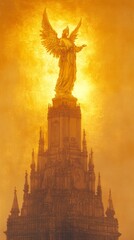 Fototapeta premium Angel Moroni Golden Guardian Mormonism LDS Church Religion Spiritual Symbol