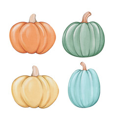 Illustration with Halloween pumpkins