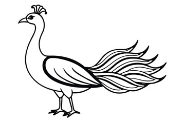 peacock style rangoli design vector silhouette 