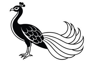 peacock style rangoli design vector silhouette 