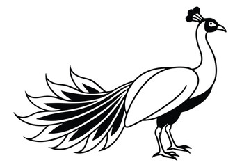 peacock style rangoli design vector silhouette 