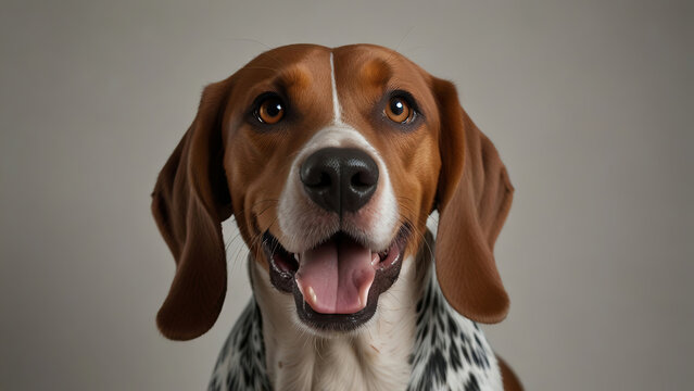 Portrait of  a happy american english coonhound dog