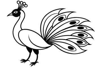 Obraz premium peacock style rangoli design vector silhouette 