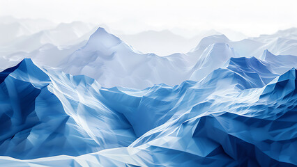 Obraz premium Snowy Mountains with Sharp Peaks and Deep Valleys