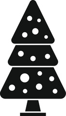 Simple icon of a christmas tree with garland, perfect for projects related to christmas, holidays, winter, and celebrations