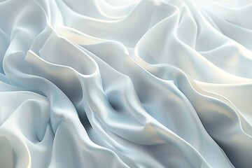 Obraz premium abstract background with folded textile, white cloth macro, fashion wallpaper wavy layers