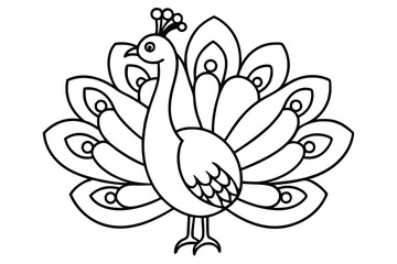 peacock style rangoli design vector silhouette 