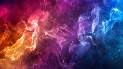 Obraz premium Colorful Smoke Abstract Background in Purple and Blue