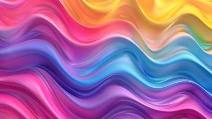 Obraz premium Colorful wavy ribbons in a vibrant abstract background