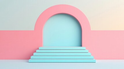 Obraz premium Digital universe creation flat design front view sci-fi theme 3D render colored pastel