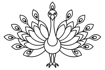 peacock style rangoli design vector silhouette 