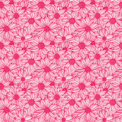 Fototapeta premium rose flower seamless pattern hand drawn style
