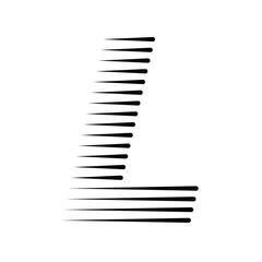 Letter L Logo with Abstract Line Pattern