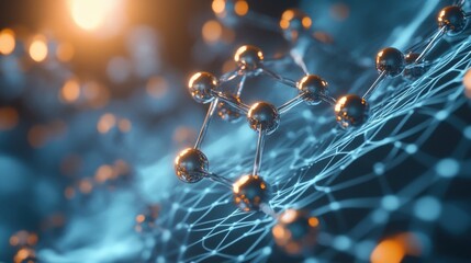 Visualization of nanomaterial interactions at the molecular level, highlighting their unique chemical properties
