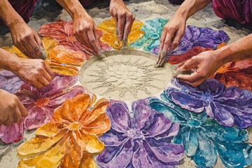 Fototapeta premium Mandala Sands of Time Buddhism, Hinduism Religion Spiritual Symbol