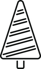 Black and white line art of a christmas tree, perfect for minimalist holiday designs