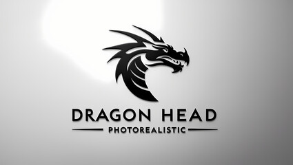 Obraz premium Creating an Ultra-Realistic Dragon Head Logo with Minimalist Design and Clean Lines in High Contrast Using Generative AI
