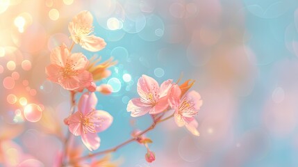 Fototapeta premium Pink Flowers with a Bokeh Background