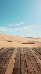 The perfect combination of wooden platform and desert scenery