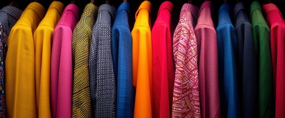 Rack Of Colorful Elephant Pants, Famous Thai-Style Clothing, Displayed In A Bustling Night Market