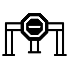 Stop traffic road barrier icon