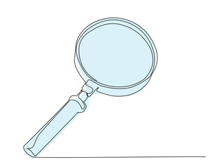 A clear illustration of a magnifying glass showcasing its round lens and handle, ideal for highlighting small details or objects.