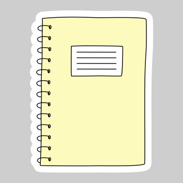 yellow notebook with spiral binding clip art preview