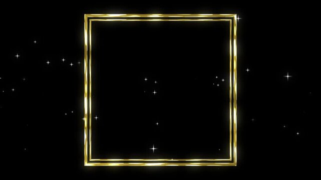 animated gold frame rectangular round oval frame wedding model frame gold frame luxury background border gold 4k looping