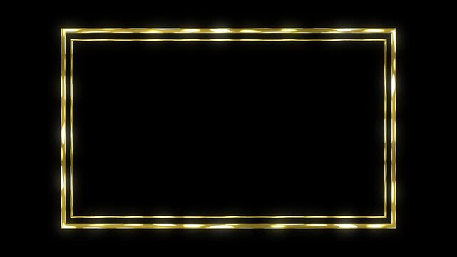 animated gold frame rectangular round oval frame wedding model frame gold frame luxury background border gold 4k looping