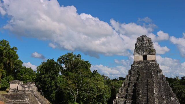Ancient Mayan Tikal Pyramids in Guatemala, a major tourist attraction.
