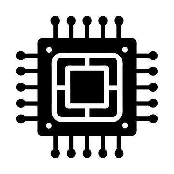 black cpu chip icon design