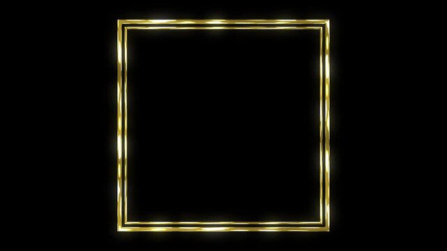 animated gold frame rectangular round oval frame wedding model frame gold frame luxury background border gold 4k looping