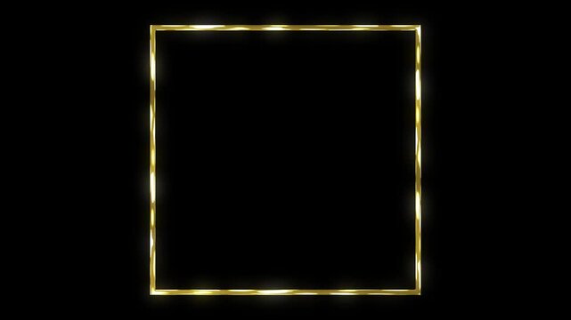 animated gold frame rectangular round oval frame wedding model frame gold frame luxury background border gold 4k looping