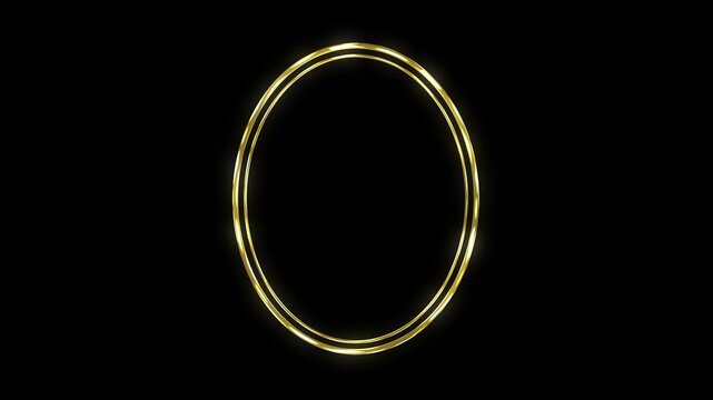 animated gold frame rectangular round oval frame wedding model frame gold frame luxury background border gold 4k looping