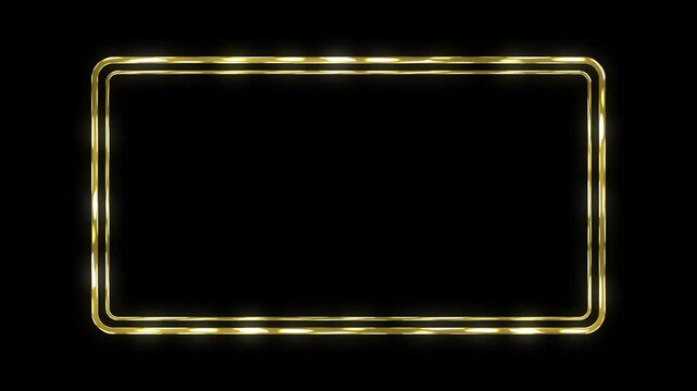 animated gold frame rectangular round oval frame wedding model frame gold frame luxury background border gold 4k looping