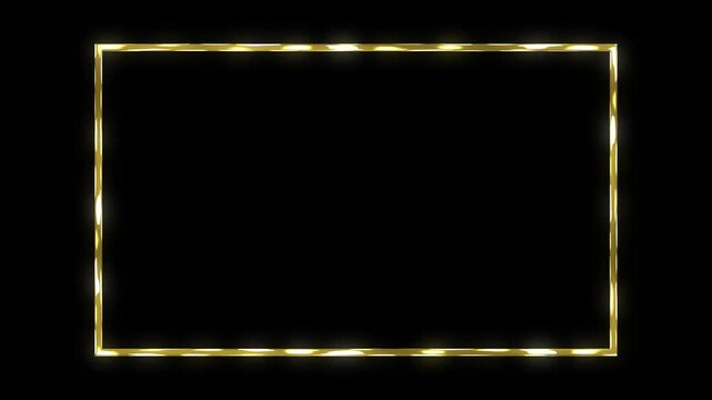 animated gold frame rectangular round oval frame wedding model frame gold frame luxury background border gold 4k looping