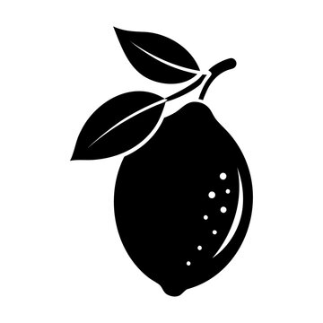 recommend clip art: Black silhouette lemon fruit drawing icon and vector illustration